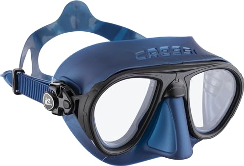 Cressi Calibro Mask, Maschera Subacqua Professionale Antifog per Apnea, Immersioni Unisex Adulto, Blu Nery/Nero