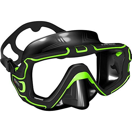 Mares Pure Edge, Maschera per Immersioni e Snorkeling, Adulto, Unisex, Nero e Lime