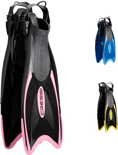 Cressi Palau Fins, Pinne Regolabili per Immersioni, Apnea e Snorkeling Adulto e Bambino, Nero/Rosa, 32/35 EU