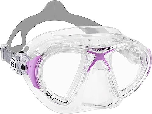 Cressi Nano, Maschera Subacquea Professionale Donna, Trasparente Crystal/Lilla