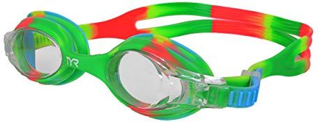 TYR Specchio Swingles, Occhiali da Nuoto Unisex-Bambini e Ragazzi, Verde/Arancione, Taglia Unica