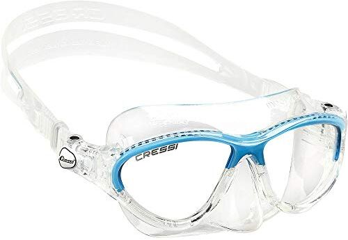 Cressi Moon Kid Mask Maschera per Immersioni e Snorkeling, Trasparente/Blu, Taglia Unica, Unisex Bambini