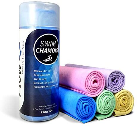 Flow Swim Gear Flow Swim Chamois Asciugamano ad asciugatura rapida per nuoto, immersioni, triathlon e altri sport acquatici (blu)