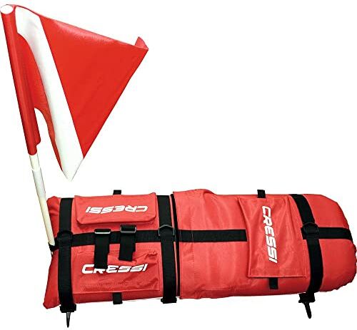 Cressi Boje Spyder Surface Board, Boe/Plancette/Pedagni/Accessori per Immersioni, Apnea, Pesca Subacquea, Nuoto Unisex, Rosso Fluo/Bianco