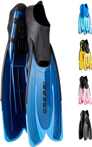 Cressi Agua, Pinne Self Adjusting per Immersioni, Snorkeling e Nuoto Unisex Adulto, Blu, 35/36