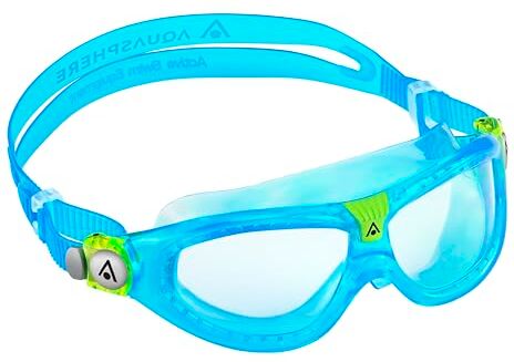 Aqua Sphere AQUASPHERE Seal KID, Occhialini da nuoto per bambini dai 3 anni in su con protezione UV, guarnizione in silicone, lenti antiappannamento e antigoccia per ragazzi