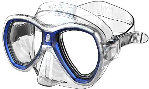 SEAC Elba, Maschera Snorkeling e Immersione Subacquea Unisex Adulto, Trasparente/Blu, Standard