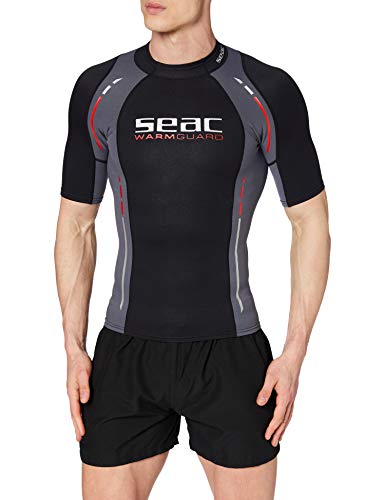 SEAC Warm Guard Short Maglia Protettiva Termica in Neoprene da 0,5 mm, Rash Guard per Snorkeling e Nuoto Anti UV Uomo Multicolore XL