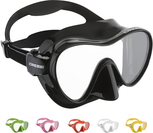 Cressi F1 Mask Maschera Frameless per Immersioni e Snorkeling, Nero, Taglia Unica, Unisex Adulto