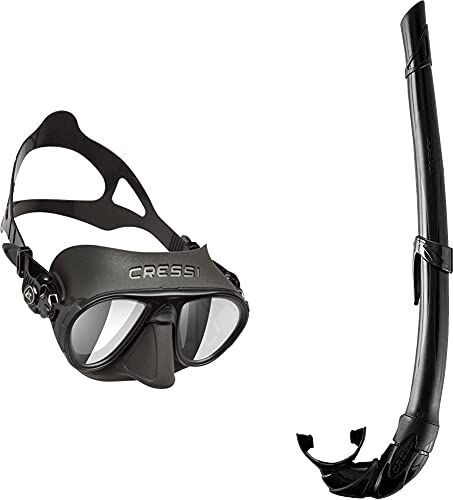 Cressi Calibro Mask, Maschera Subacqua Professionale Antifog per Apnea, Immersioni Unisex Adulto & Corsica, Snorkel Flessibile per Apnea, Pesca Subacquea