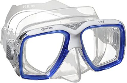 Mares Ray, Maschera Snorkeling Adulto Unisex, Blu Trasparente/Trasparente