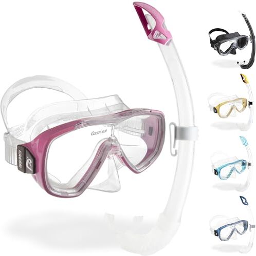 Cressi Onda Mare Combo Set Maschera Sub Onda e Snorkel Mexico, Trasparente/Rosa