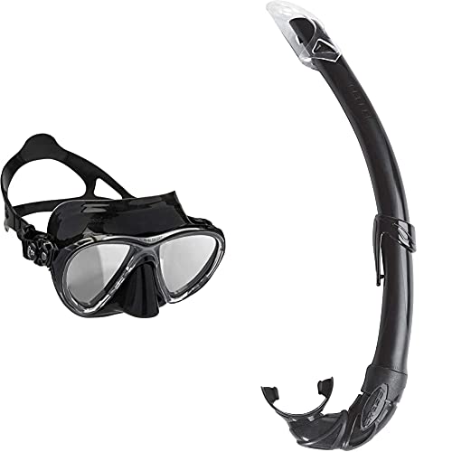 Cressi Big Eyes Evolution, Maschera Subacquea di Alta qualit&Agrave & Mexico, Tubo Snorkel per Immersioni, Apnea, Snorkeling Unisex Adulto, Nero, Unica