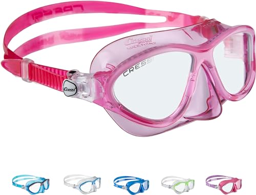 Cressi Moon Kid Mask Maschera per Immersioni e Snorkeling, Rosa Translucido/Bianco, Taglia Unica, Unisex Bambini