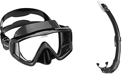 Cressi Liberty 3, Maschera per Immersioni, Apnea e Snorkeling & Mexico, Tubo Snorkel per Immersioni, Apnea, Snorkeling Unisex Adulto, Nero, Unica