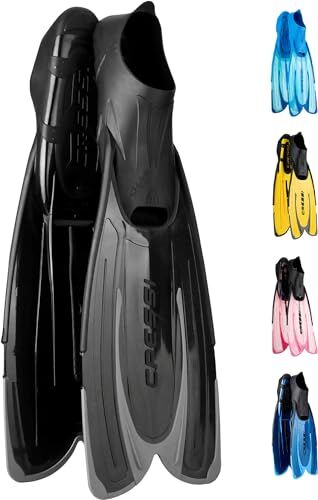 Cressi Agua, Pinne Self Adjusting per Immersioni, Snorkeling e Nuoto Unisex Adulto, Nero, 37/38