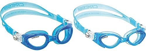 Cressi Right Small Fit, Occhialini Per Nuoto, Piscina E Snorkeling Unisex-Adulto, Blu & Crab Goggles Occhialini Da Noto Per Bambini Da 2 A 7 Anni, Blu/Blu