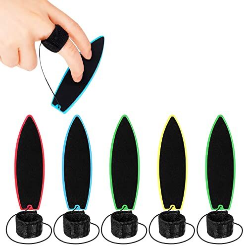 AOMiGT Mini Tavola da Surf,Finger Surfboard,5Pcs Mini Tavola da Surf con Punta Delle Dita,Mini Finger Skateboard,Giocattolo Creativo per il surf per le dita,per Adulti,surf Ovunque e in Qualsiasi Momento