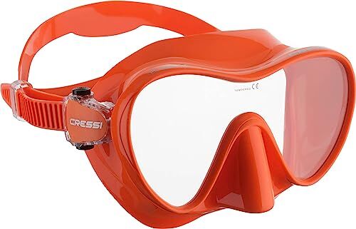 Cressi F1 Mask Maschera Frameless per Immersioni e Snorkeling, Arancione, Taglia Unica, Unisex Adulto