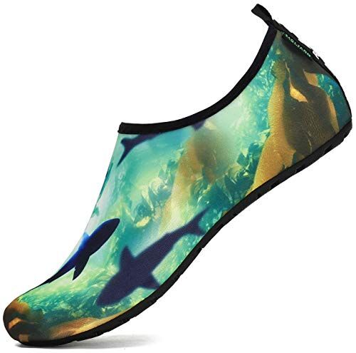 SAGUARO Scarpette Scoglio Scarpe da Sport Acquatici Barefoot Scarpe da Piscina Spiaggia Canottaggio Mare Fiume Nuoto Surf Vela Calzini per Immersione per Uomo Donna (020 Multicolore,46/47 EU)