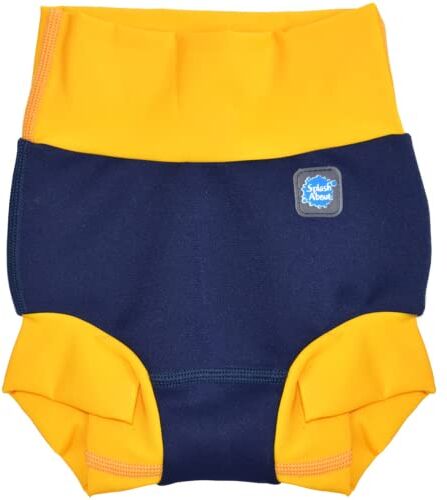 Splash About Happy Nappy Pannolino da Nuoto Riutilizzabile, Navy & Giallo, 12-24 Mesi