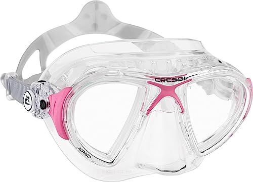 Cressi Nano, Maschera Subacquea Professionale Donna, Trasparente Crystal/Rosa