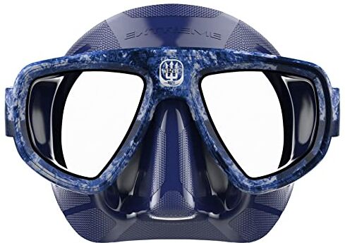 SEAC Extreme, Maschera da Subacquea e Pesca in Apnea Si Adatta a Maschera Graduata con Lenti Ottiche Opzionali Unisex Adulto, Camo Blu, Standard