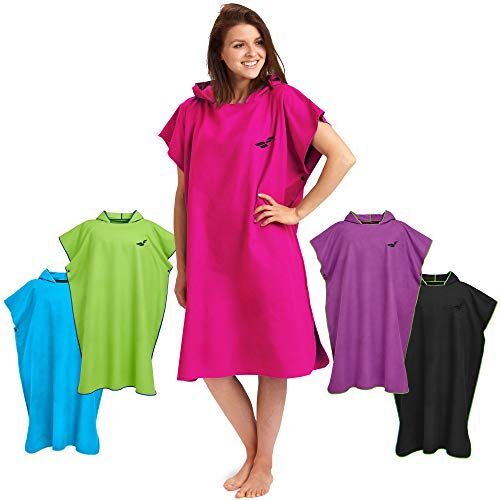 Fit-Flip Poncho Microfibra ad Asciugatura Rapida, Asciugamano da Surf, Sport Acquatici, Nuoto, Campeggio, Festival taglia: L colore: rosa