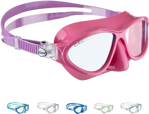 Cressi Moon Kid Mask Maschera per Immersioni e Snorkeling, Rosa/Lilla, Taglia Unica, Unisex Bambini