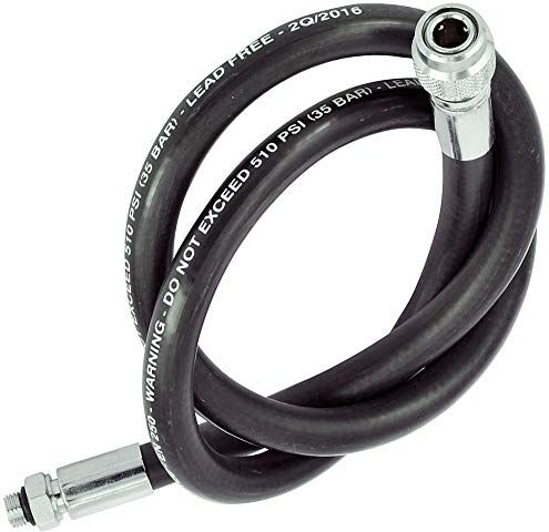 Cressi Inflataion Hose + Or for Suit (86Cm), Frusta Innesto Rapido per Jmuta Stagna Desert Unisex Adulto, Nero, 86 cm