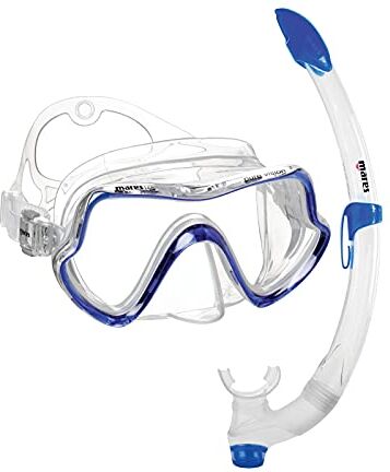 Mares Aquazone Combo Pure Vision, Combo Composto da Maschera e Boccaglio Snorkeling Adulto Unisex, Blu