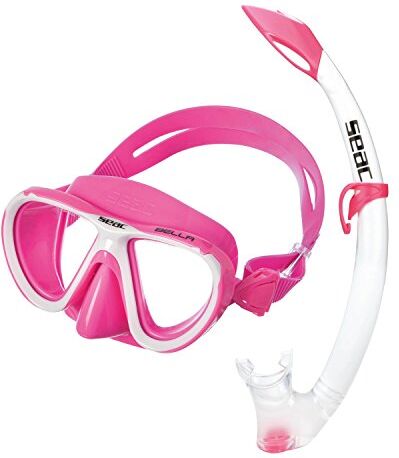 SEAC Bella Color Kit Maschera e Boccaglio Snorkeling Unisex Bambini Rosa Taglia Unica