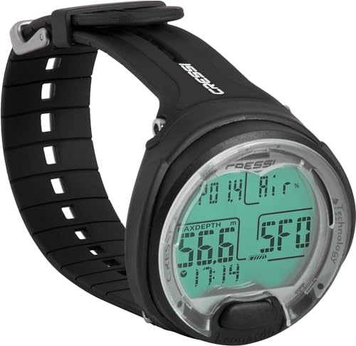 Cressi Leonardo Diving Computer Computer Subacqueo Aria/Nitrox, Modalita Profondimetro, Misura Unica, Unisex Adulto, Nero