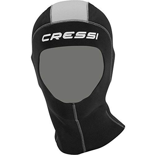 Cressi Draget Hood Plus Man 5mm Cappuccio Mute Uomo in Neoprene Nero 5mm per Immersioni, Snorkeling, Nuoto, e altri Sport Acquatici, L-5/6/7