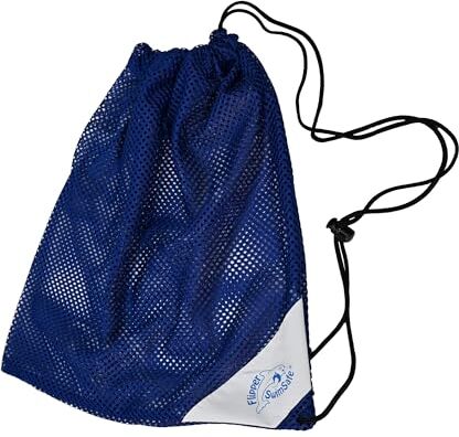 Flipper SwimSafe Borsa da nuoto blu, permeabile all'aria e all'umidità, grande circa 49 x 39 cm, borsa in rete ultraleggera per il trasporto di costumi da bagno