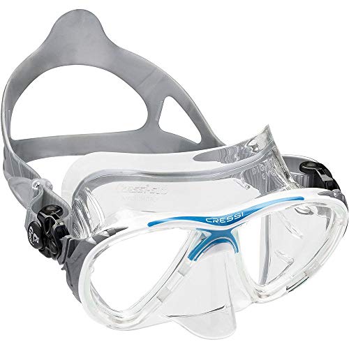 Cressi Big Eyes Evolution Silicone Crystal, Maschera Subacquea di Alta qualità Unisex – Adulto, Trasparente Crystall/Blu, Taglia Unica