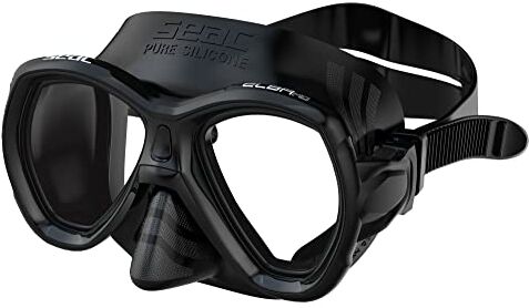 SEAC Elba MD, Maschera Subacquea con Viso Piccolo, Ottima per Snorkeling e Immersioni Unisex Bambini, Nero, Ridotta