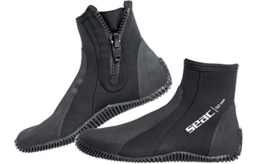 SEAC Regular, Calzari da Subacquea in Neoprene 5 mm con Suola Semi Rigida e Protezioni su Tallone e Collo del Piede