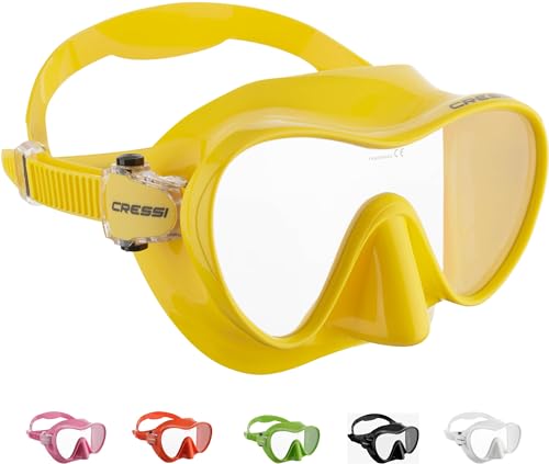 Cressi F1 Mask Maschera Frameless per Immersioni e Snorkeling, Giallo, Taglia Unica, Unisex Adulto