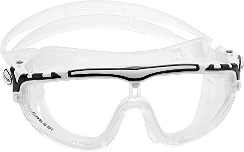 Cressi Skylight Swim Goggles, Occhialini Premium Per Nuoto Piscina Triathlon E Sport Acquatici Unisex Adulto, Trasparente/Bianco/Nero, Taglia unica