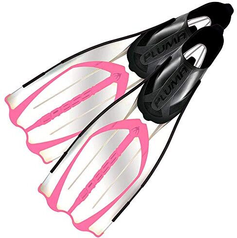 Cressi Pluma Fins, Pinne di Alta Qualita per Immersioni, Apnea, Snorkeling Unisex Adulto, Trasparente/Rosa, 33/34 EU