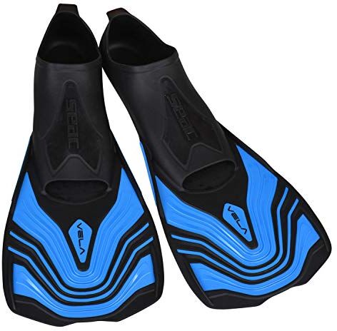 SEAC Vela Pinne Corte da Nuoto e Snorkeling Unisex Adulto Blu 42-43