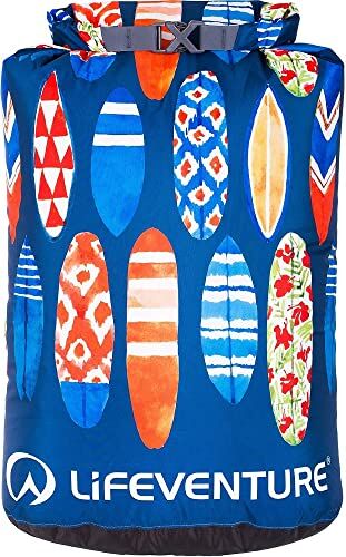 Lifeventure 100 Percent Waterproof 25l Dry Bag with Surfboards Print, Ideal for Paddleboarding, Kayaking, Swimming, Beach And More, Sacchetto Asciutto Unisex-Adulto, Tavole da Surf, 15 Litri