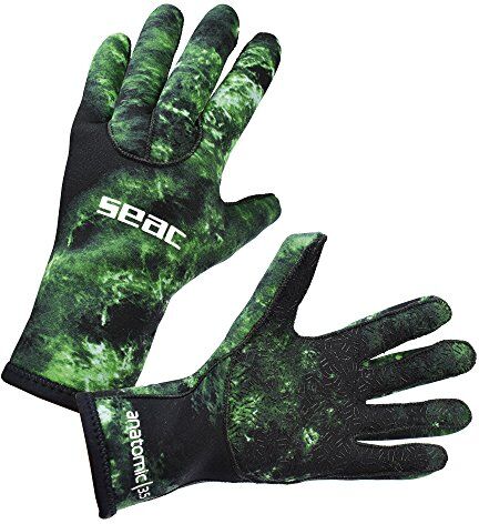 SEAC Anatomic Camo Gloves Guanti da Sub in Neoprene da 3.5 mm per Pesca Subacquea in Apnea Unisex Adulto, Camo Verde, XL