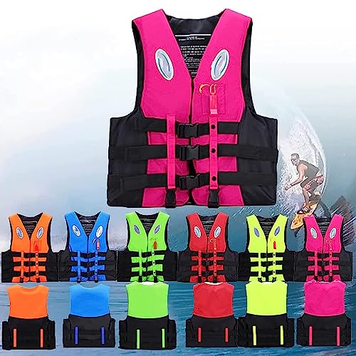 JIcloun Giubbotto di Salvataggio per Adulti/Bambini, Gilet da Nuoto in Neoprene Giubbotto Salvagente per Kayak, Sport Acquatici, Canottaggio, Paddleboarding,Rosa,XXL