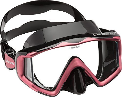 Cressi Liberty 3, Maschera per Immersioni, Apnea e Snorkeling, Disponibile in Versione Due/Tre Vetri Unisex Adulto, Nero/Rosa, Taglia Unica