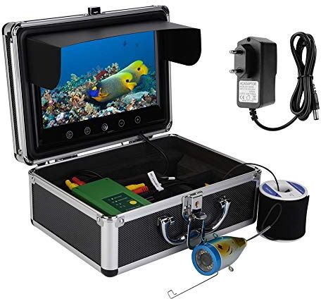 Bewinner Telecamera Portatile per la Pesca Subacquea con Borsa da Trasporto Monitor TFT da 9 Pollici Monitor 30 LED 1000TVL HD Fish Finder Telecamera da Pesca Impermeabile per Pesca in Mare/Fiume(EU)