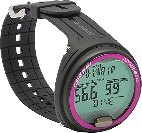 Cressi Donatello Diving Computer Computer Subacqueo Professionale da Polso per Immersioni e Apnea, Taglia Unica Unisex Adulto, Nero/Rosa