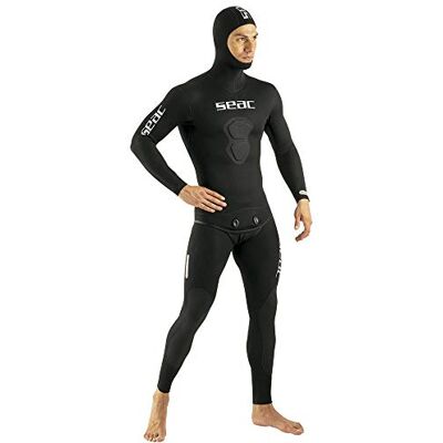 SEAC Black Shark, Muta da Pesca Sub e Apnea in Neoprene 3 mm, Due Pezzi, Interno in Spaccato Uomo, Nero, M SEAC Black Shark, Muta da Pesca Sub e Apnea in Neoprene 3 mm, Due Pezzi, Interno in Spaccato Uomo, Nero, M