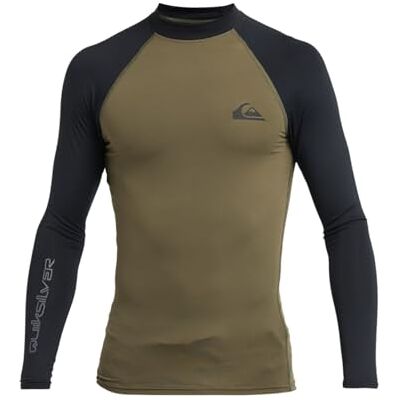 Quiksilver T-Shirt Surf Everyday UPF50 LS da Uomo, Colore: Verde Quiksilver T-Shirt Surf Everyday UPF50 LS da Uomo, Colore: Verde